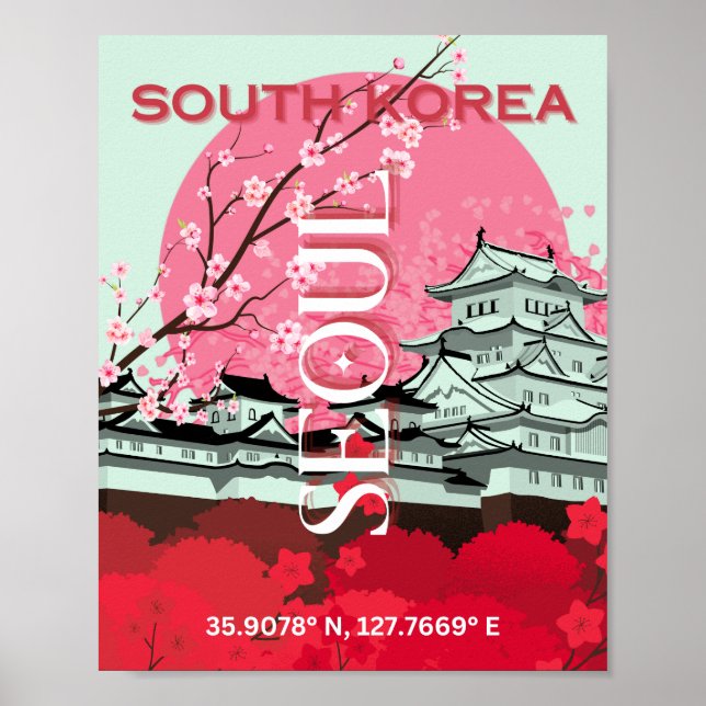 Poster Séoul Corée du Sud (Devant)