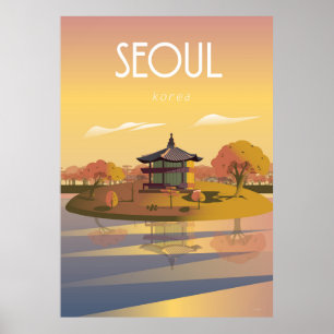 Poster Séoul Corée Travel