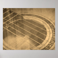 sépia acoustique guitare trou de son closeup