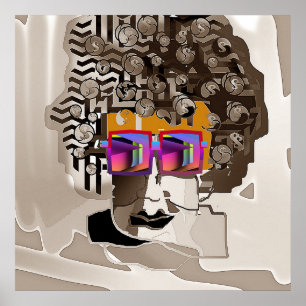 Poster Sepia Argent Dans Son Esprit En Verres Arc En Ciel