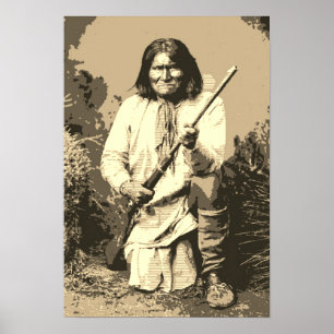 Poster Sepia Chef Geronimo Pop Art