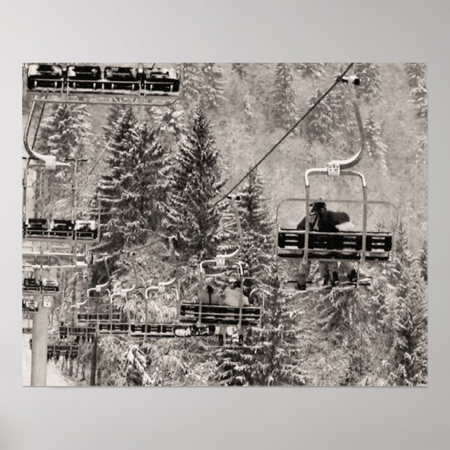 Poster Sépia ton imprimé, Au-dessus des arbres (Devant)