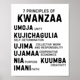 Poster Sept Principes De Kwanzaa Happy Kwanzaa 9