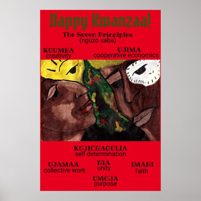 Poster SEPT PRINCIPES DE L'affiche KWANZAA (Devant)