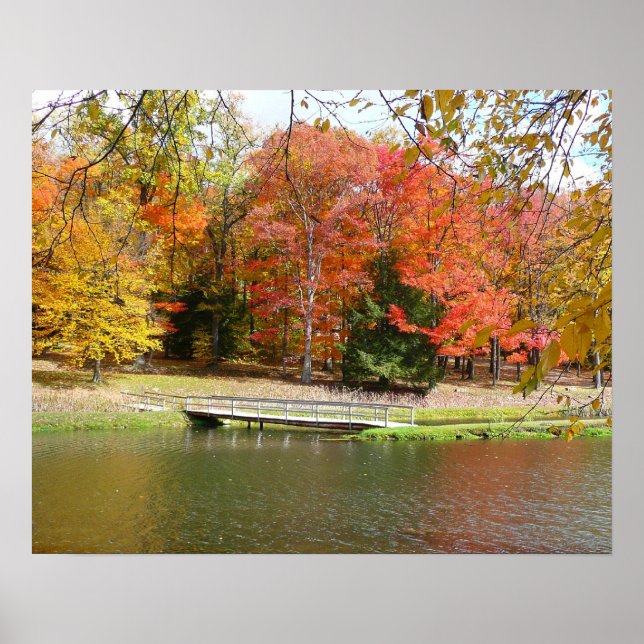 Poster Sept sources Pont d'automne III Paysage d'automne (Devant)
