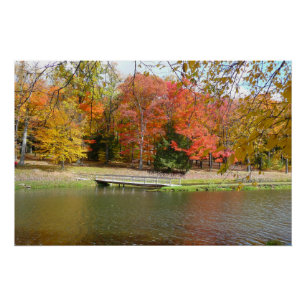 Poster Sept sources Pont d'automne III Paysage d'automne