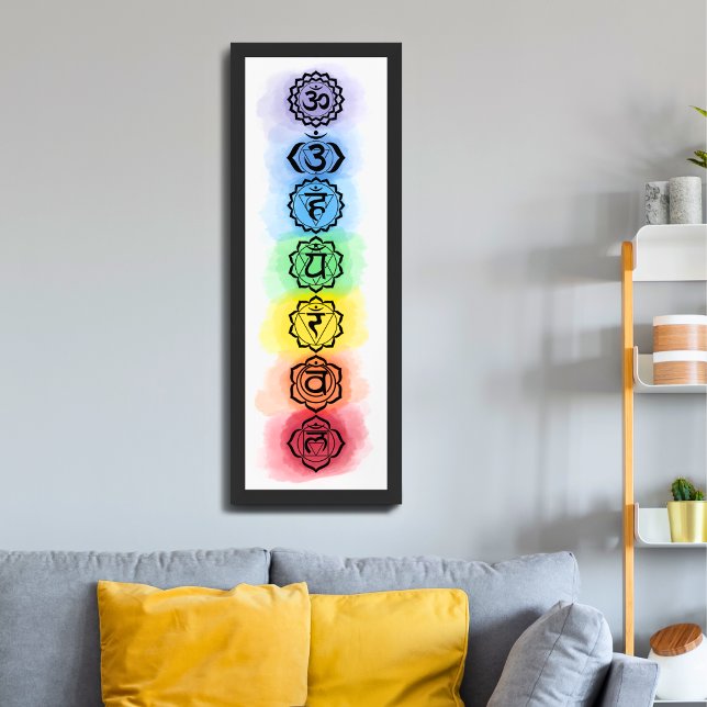 Poster Sept symboles Chakra pour spiritualité et minimali (Créateur téléchargé)