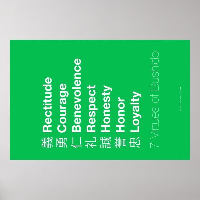 Poster Sept vertus du Bushido (Devant)