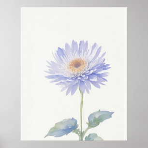 Poster Septembre Aster Birth Flower