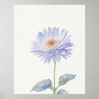 Poster Septembre Aster Birth Flower