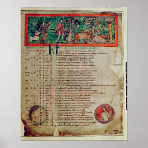 Poster Septembre : tendant le verrat, d'un calendrier