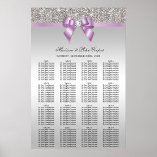 Poster Séquins d'argent Lilac Bow Mariage graphique de si