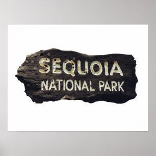 Poster Sequoia National Park Signet en bois
