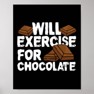 Poster Sera Exercice Pour Chocolat Funny Gym Exercice