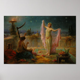 Poster Serenade au clair de lune par Hans Zatzka - affich