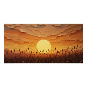Poster Sérénade de coucher de soleil sur papier