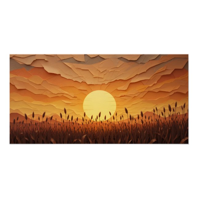 Poster Sérénade de coucher de soleil sur papier (Devant)