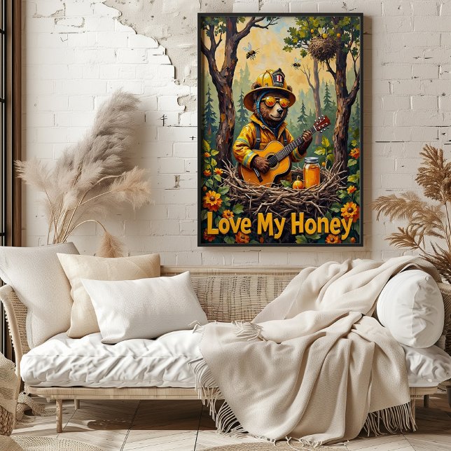 Poster Sérénade de nid de miel : Douceur de l'ours (Créateur téléchargé)