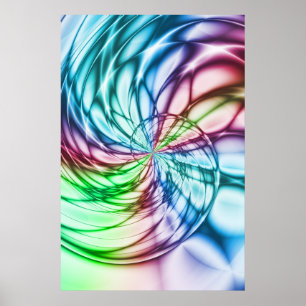 Poster Serendipité   Multicolor Fractal Art