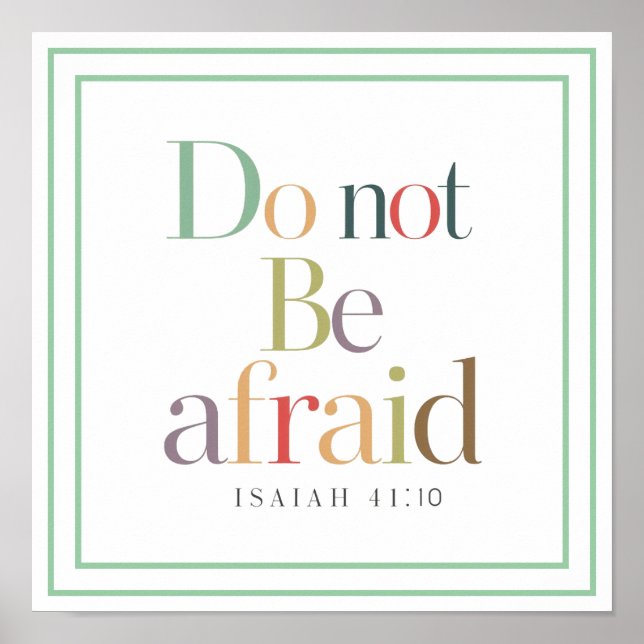 Poster Serene Isaiah 41 10 Do Not Be Afraid Aesthetic (Devant)