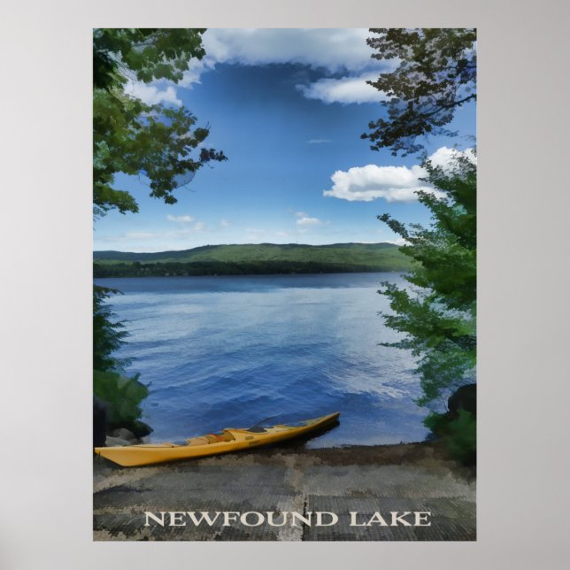 Poster Serene Kayak sur le lac Newfound (Devant)