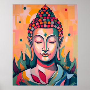 Poster Serene Méditation Bouddha Abstraite