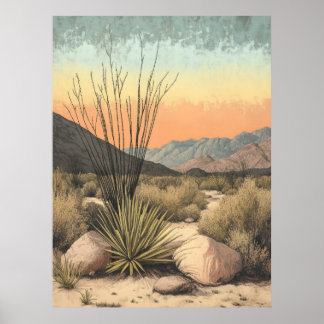 Poster Serene Mojave Sunrise : California Desert Art Impr
