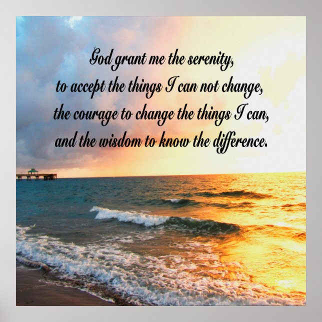 POSTER SERENE SERENITY PRAYER SUNRISE PHOTO (Devant)