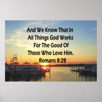 SERENE SUNSET ROMAINS 8:28 BIBLE VERSE