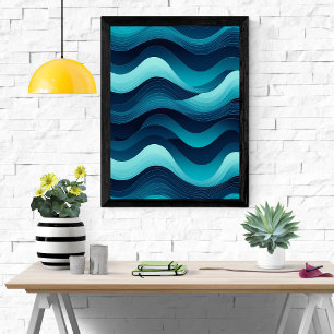 Poster Serene Waves Art Abstrait