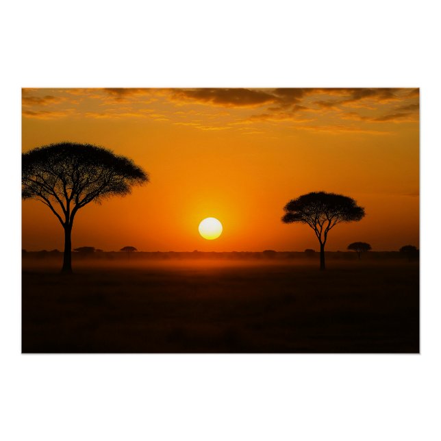 Poster Serengeti Coucher de soleil (Devant)