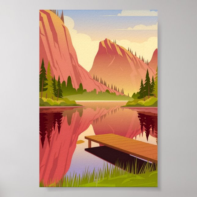Poster Sérénité au coucher du soleil (Devant)