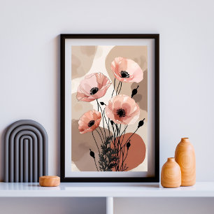 Poster Sérénité Coquelicot Rosé