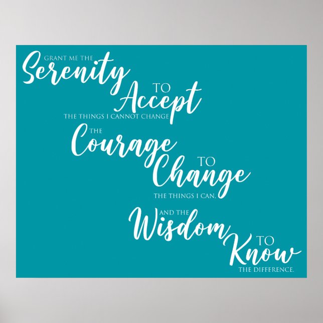 Poster Sérénité D'Accepter Une Citation Inspirante (Devant)