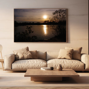 Poster Sérénité d'or : l'avènement d'un coucher de soleil