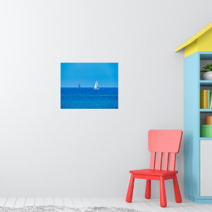 Poster Sérénité méditerranéenne : Voiliers à l'horizon