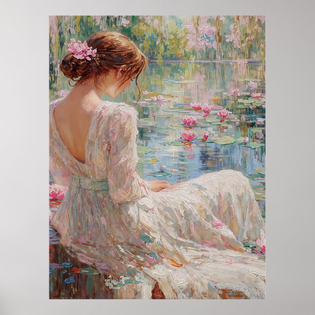 Poster Serenity by the Water Lilies (Devant)