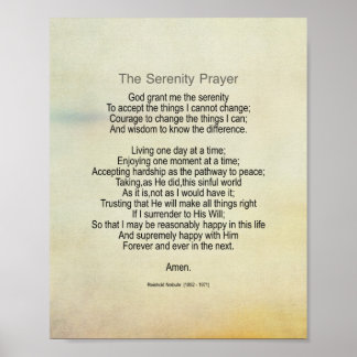 Poster Serenity Prayer Quote Vintage Style 