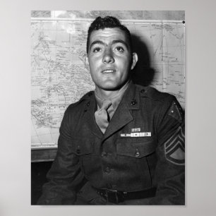 Poster Sergent John Basilone - Deuxième Guerre mondiale -