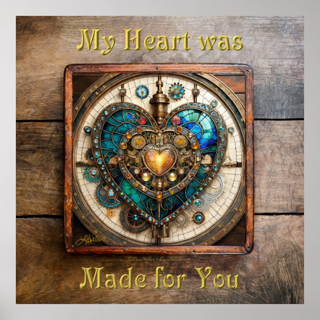 Poster Série Coeur en verre doré Steampunk Steampunk (Devant)
