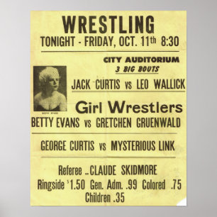 Poster Série d'affiches de lutte vintage