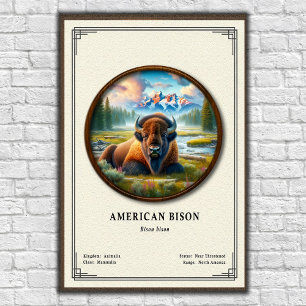 Poster Série de bison d'Amérique Zoologie