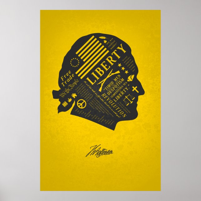 Poster SÉRIE DE LIBERTÉ - Thomas Jefferson Pensée Abstrai (Devant)
