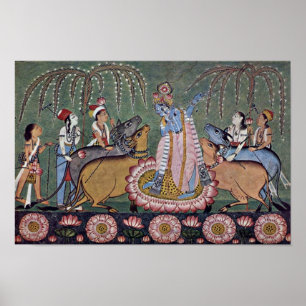 Poster Série de Râgmâlâ de scène : Krishna avec sa