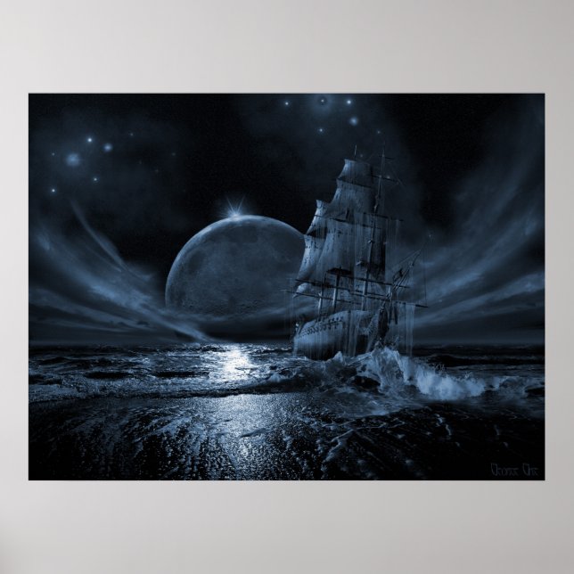 Poster Série de vaisseau fantôme : Pleine lune se lève (Devant)