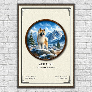 Poster Série de zoologie Akita Inu
