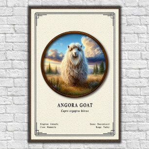 Poster Série de zoologie de la chèvre angora