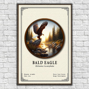 Poster Série de zoologie de l'aigle à tête blanche