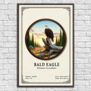 Poster Série de zoologie de l'aigle à tête blanche