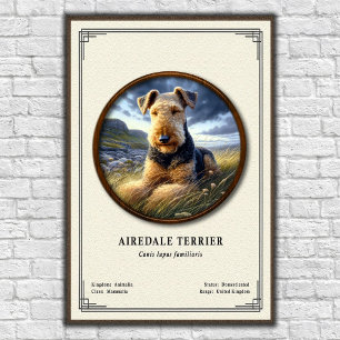 Poster Série de zoologie de l'Airedale Terrier